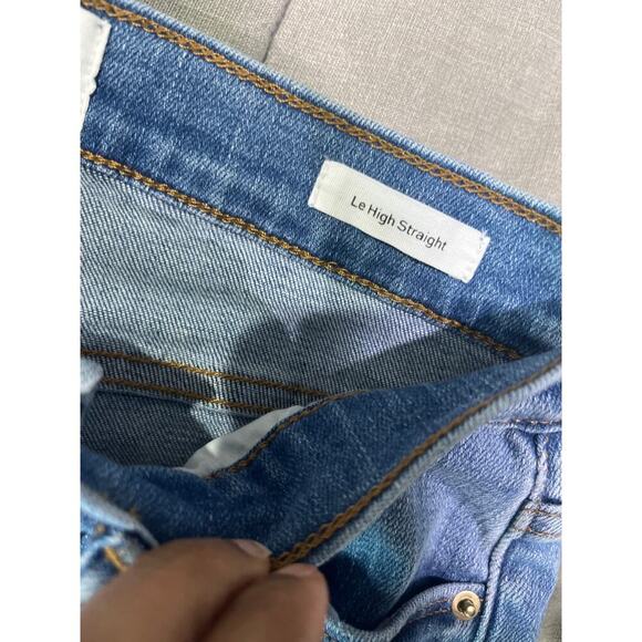 FRAME Le High High-Rise Distressed Stretch Straight-Leg Jeans Sz 27 - Picture 8 of 12